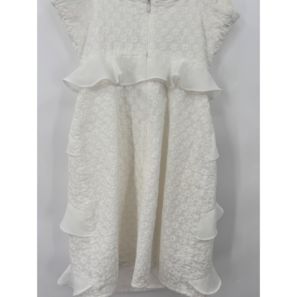 Lovers and Friends Mini Dress Womens XS White Eyelet Ruffle Cutout Revolve - Picture 10 of 13